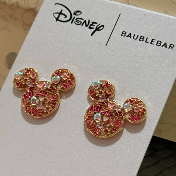 New Disney x BaubleBar Mickey Mouse Love Valentine’s Day Earrings - Picture 1 of 6